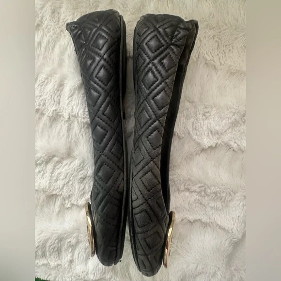 Tory Burch Black Quilted Ballet Flats Size 9 - Picture 3 of 6